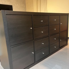 IKEA KALLAX カラックス　ブラックブラウン　引き出しなど全て込みで　の画像