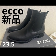新品 Ecco 黒 ショートブーツ 23.5 箱付き 新作の画像