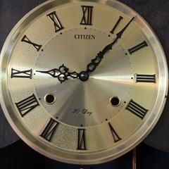 【希少】CITIZEN シチズン 掛時計 柱時計 ゼンマイ時計 昭和レトロ の画像