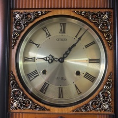 【希少】CITIZEN シチズン 掛時計 柱時計 ゼンマイ時計 昭和レトロ の画像