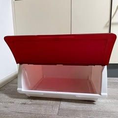 蓋つき　収納ボックス 赤の画像