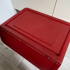 蓋つき　収納ボックス 赤の画像