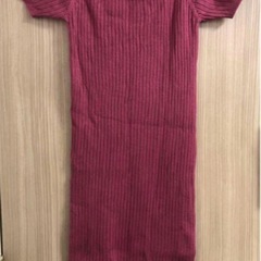 Forever21 タイト　ワンピース　ピンク　オフショル　ニット　半袖の画像