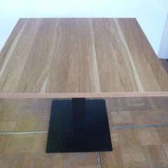 【中古】業務用 安吉 角 カフェテーブル RTB-600 木目 W700×D600×H710〜H715mm 机  脚ブラック 店舗 飲食店 カフェ レストランの画像