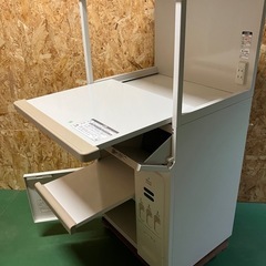 米びつ付きレンジ台 キッチンラック スチールラック ライスチェストの画像