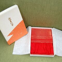 正絹 帯揚げ 総絞り 振袖用 朱色/赤 和装小物 着付け小物 着物 札幌市 清田区 平岡の画像