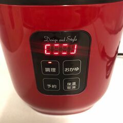 ss7247　D＆S コンパクトライス＆フードクッカー DS.8700 レッド 元箱入り Design＆Style ミニ炊飯器 赤 1.5合 電気調理 小型 炊飯ジャー 一人暮らし 炊飯器 中古の画像