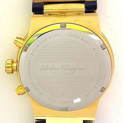 Salvatore Ferragamo エフエイティ F-80 クラシック SFEX00319 10気圧防水 クロノグラフ デイト ネイビー系 SS フェラガモ 稼働品の画像