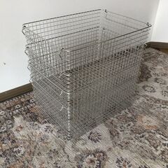 182 【4個セット】ワイヤーバスケット 収納籠  ステン…