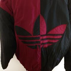 ９０年代adidas ナイロンジャケット ワインレッド/ブラック　Ｌサイズの画像