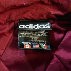 ９０年代adidas ナイロンジャケット ワインレッド/ブラック　Ｌサイズの画像