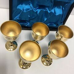 ☆金杯 5点セット 24KGP レトロ アンティーク 縁起物 長期保管 中古(NF250130)533-27(40)の画像