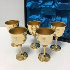 ☆金杯 5点セット 24KGP レトロ アンティーク 縁起物 長期保管 中古(NF250130)533-27(40)の画像