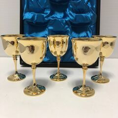 ☆金杯 5点セット 24KGP レトロ アンティーク 縁起物 長期保管 中古(NF250130)533-27(40)の画像