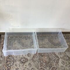 184  ２段収納ケース  プラスチック製 高さ46㎝ 幅 63㎝ 奥行 52㎝の画像