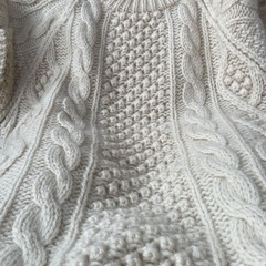 厚手セーター　編み込みセーターの画像