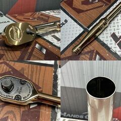 値下げしました！【中古】スナップオン Snap-on F80XCV ゴールドラチェットハンドル 95th記念 300本限定 貯金箱付き(フタ無し)の画像