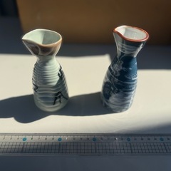 食器　青い利×3  薄緑徳利×3