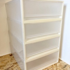無印良品 ポリプロピレンクローゼットケース小4個セット 幅４４×奥行５５×高さ１８ｃｍ  の画像