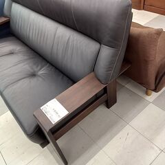 ★ジモティ割あり★ カリモク ソファー ブラック H93×D90×W184 クリーニング済み TC2647の画像