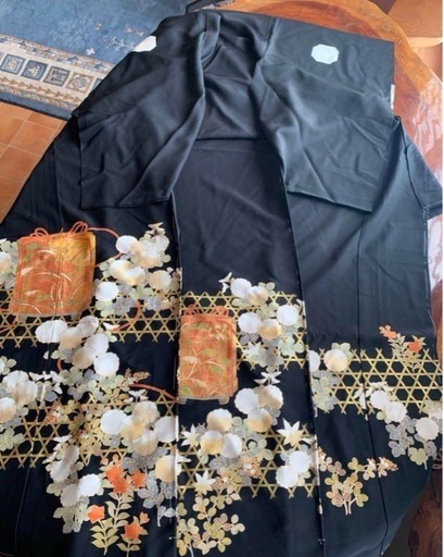 ★新品未使用★仮縫い　黒留　結婚式　お祝い　着物