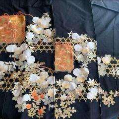 ★新品未使用★仮縫い　黒留　結婚式　お祝い　着物の画像