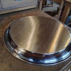 【在庫5点】ステンレストレー お盆 丸型 シンプル 業務用にも　/UJ-1182 2Fの画像