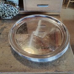 【在庫5点】ステンレストレー お盆 丸型 シンプル 業務用にも　/UJ-1182 2Fの画像