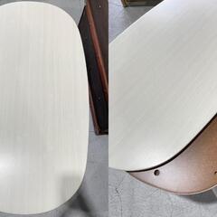 ★こたつテーブル★ローテーブル 木目調 ホワイト 楕円形 W90cm 折りたたみ可 シンプル オシャレ センターテーブル リビングの画像