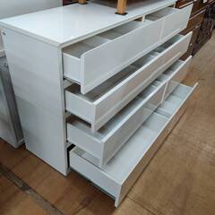 【愛品倶楽部柏店】NITORI (ニトリ) 4段8杯ミドルチェスト クエス140-4LC WHの画像