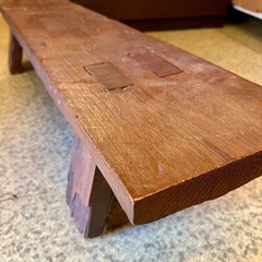 【武蔵小山店】 ベンチ 長椅子 ローボード 無垢 無垢材 レトロ ヴィンテージ 昭和レトロ 古材 古木 板座　Ａの画像