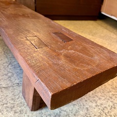 《売約済》【池上店】【【～4/14限定SALE！店内全品20%お値引き！】　 ベンチ 長椅子 ローボード 無垢 無垢材 レトロ ヴィンテージ 昭和レトロ 古材 古木 板座　Ｂの画像