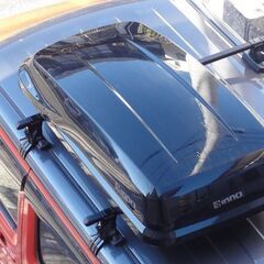 inno ルーフボックス BR220 黒 中古 左開き ルーフBOX 小型車、軽自動車用の画像