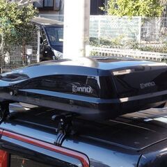 inno ルーフボックス BR220 黒 中古 左開き ルーフBOX 小型車、軽自動車用の画像