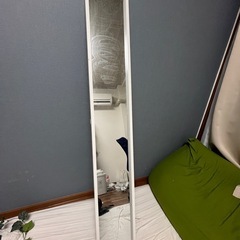 【受け取り者確定済み】🙏IKEA Style Mirror White 全身鏡 スリム ホワイトフレームの画像