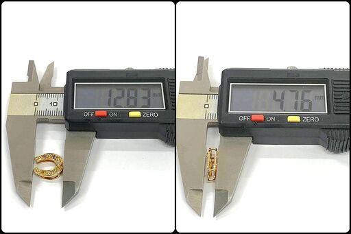 K18 ペンダントトップ ホースシュー 馬蹄 ダイヤモンド D0.06ct マルチカラーストーン 1.5g 幅11.26mm 縦12.83mm 厚み4.76mm