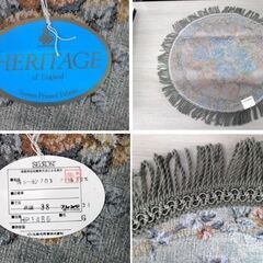 未使用保管品 Blannarl ブランナール クロス 2枚組(丸型×1枚/角型×1枚) 英国 フリンジ付き 敷物 苫小牧西店の画像
