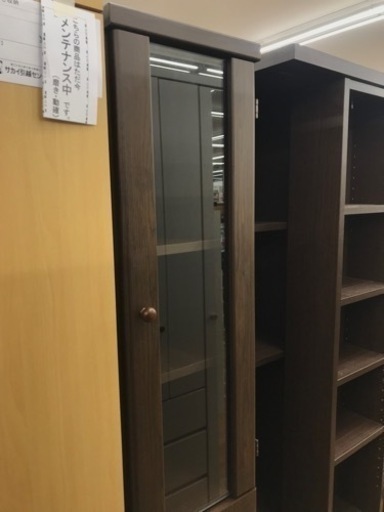 ★ジモティ割あり★隙間収納棚　木製　レトロ　 ブラウン H179×W30×D140　 クリーニング済み KJ8029