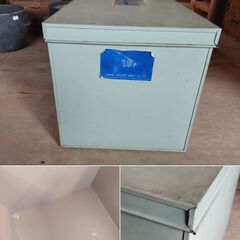 古い空き缶 スチールボックス 大きめ レトロ スチール缶 箱 収納箱　/TJ-2278 2F北の画像