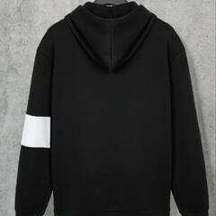 新品🉐XXL（ＪＰ-4XL）メンズ カジュアル フリース裏地付きフーディー、ポリエステル100%ニット生地、無地、レギュラーフィット、秋/冬用、フーディーの画像