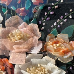 昭和レトロ     宝石画　花瓶の花の画像