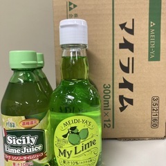 明治屋 MYライム(果汁10％)300ml×14本、エトナ シシリーライムジュース 250ml×3本の画像