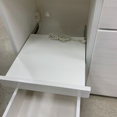 ☆ジモティ割あり☆レンジ台 ニトリ 白/木目調 W(幅)80.0×D(奥行き)40.0×H(高さ)115.0cm ※クリーニング済み  (ジャングル金沢店) 金沢の収納家具《食器棚、キッチン収納》の中古あげます・譲ります｜ジモティーで不用品の処分