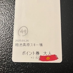 栂池高原スキー場ポイント券 12ポイント　大人用 2024ー2025シーズンの画像