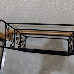 シューズラッグ　靴箱　下駄箱　黒　オシャレ　シューズシェルフ　シューズラックの画像