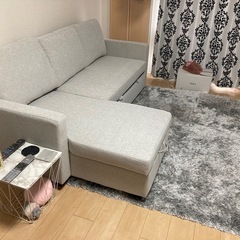 ニトリ 収納付きカウチソファー ベッドになるの画像