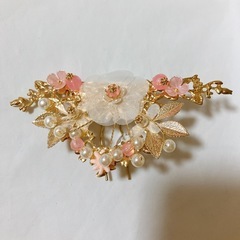 【新品】ヘアアクセサリー かんざし 髪留め 花 浴衣 夏祭り ピンク 和風小物 ピアス 髪飾りの画像