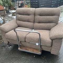 ニトリ　背もたれ付き　ソファー　2P ファブリック　茶色　soft