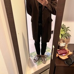 ロングコート　Lサイズ　ブラウンの画像
