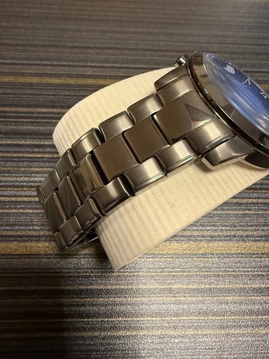 【美品】FOSSIL フォッシル メンズ腕時計 クロノグラフ ガンメタ×ネイビー